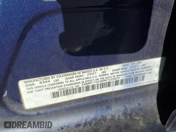 ✅ 2006 Volkswagen Jetta 2.5L • VIN: 3VWRF71K46M711623 • Лот: 92790855. Опубликован ранее на Copart с пробегом 156 215 миль. Бесплатный доступ к архиву аукционных продаж из США и подробный отчёт об истории автомобиля на DreamBid. Изображение 12.