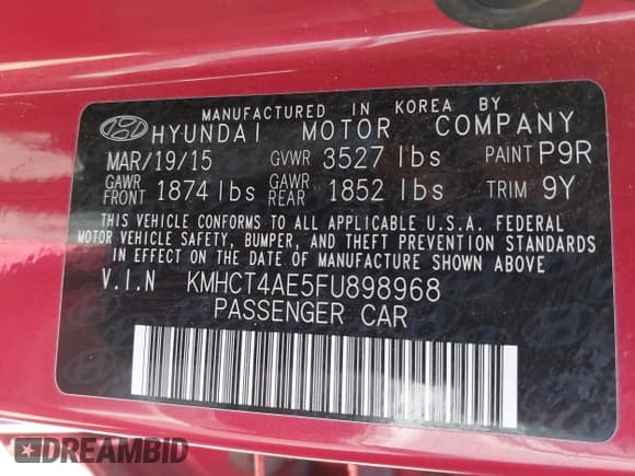 ✅ 2015 Hyundai Accent GLS • VIN: KMHCT4AE5FU898968 • Лот: 43459712. Опубликован ранее на IAAI с пробегом 132 350 миль. Бесплатный доступ к архиву аукционных продаж из США и подробный отчёт об истории автомобиля на DreamBid. Изображение 9.