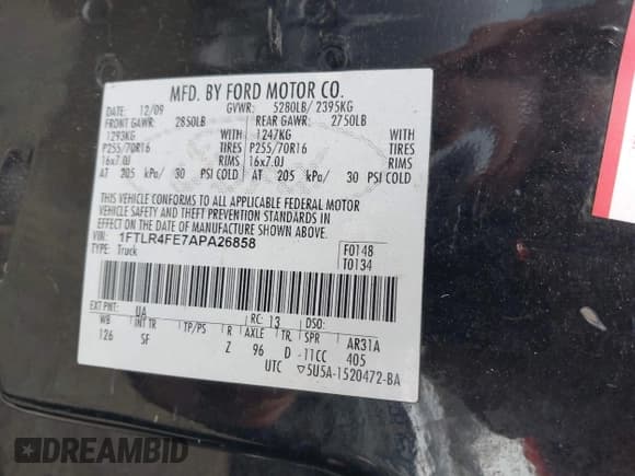 ✅ 2010 Ford Ranger XLT • VIN: 1FTLR4FE7APA26858 • Lot: 43775982. Wystawiony na IAAI z przebiegiem 179 012 mil. Bezpłatny archiwum sprzedaży aukcyjnych z USA i szczegółowy raport historii pojazdu na DreamBid. Zdjęcie 9.