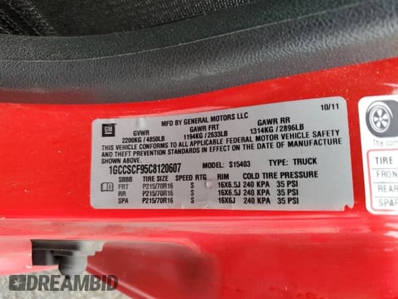 2012 Chevrolet Colorado 1LT с VIN 1GCCSCF95C8120607, выставлен на аукционе Copart как лот 55386995 с пробегом 172 670 миль миль и Списание • Salvage title. История ставок и продаж доступна на DreamBid. Изображение 13.