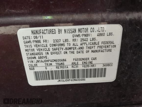 ✅ 2012 Infiniti EX Journey • VIN: JN1AJ0HP4CM400484 • Lot: 42552965. Wystawiony na IAAI z przebiegiem 149 999 mil. Bezpłatny archiwum sprzedaży aukcyjnych z USA i szczegółowy raport historii pojazdu na DreamBid. Zdjęcie 9.