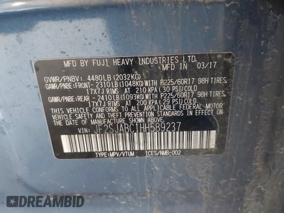 ✅ 2017 Subaru Forester • VIN: JF2SJABC1HH589237 • Lot: 43726453. Wystawiony na IAAI z przebiegiem 127 350 mil. Bezpłatny archiwum sprzedaży aukcyjnych z USA i szczegółowy raport historii pojazdu na DreamBid. Zdjęcie 9.