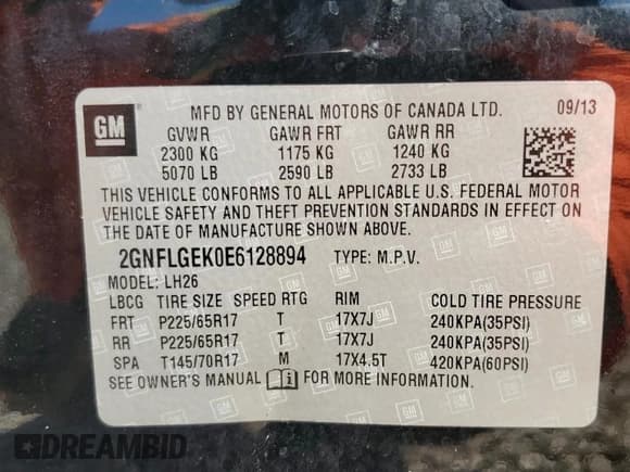 ✅ 2014 Chevrolet Equinox LT • VIN: 2GNFLGEK0E6128894 • Лот: 90925175. Опубликован ранее на Copart с пробегом 132 244 миль. Бесплатный доступ к архиву аукционных продаж из США и подробный отчёт об истории автомобиля на DreamBid. Изображение 13.