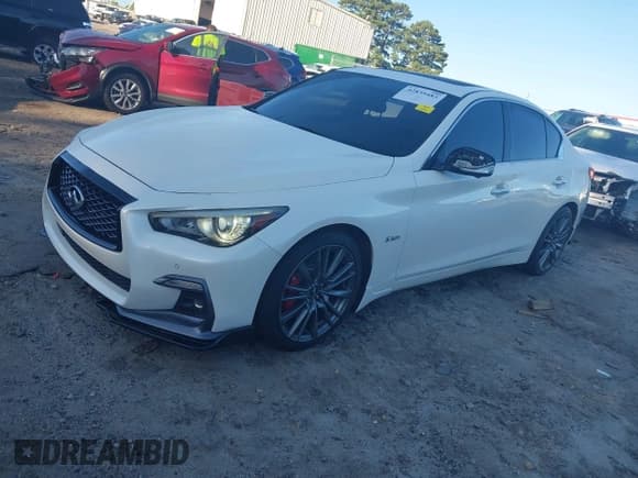 ✅ 2019 Infiniti Q50 Red Sport 400 • VIN: JN1FV7AP5KM760293 • Лот: 42835483. Опубликован ранее на IAAI с пробегом 91 612 миль. Бесплатный доступ к архиву аукционных продаж из США и подробный отчёт об истории автомобиля на DreamBid. Изображение 2.