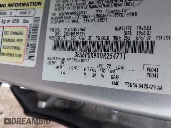 ✅ 2013 Ford Fusion Titanium • VIN: 3FA6P0K90DR254711 • Lot: 43467383. Wystawiony na IAAI z przebiegiem 153 412 mil. Bezpłatny archiwum sprzedaży aukcyjnych z USA i szczegółowy raport historii pojazdu na DreamBid. Zdjęcie 9.