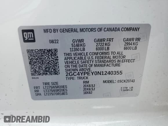 ✅ 2022 Chevrolet Silverado 2500HD LTZ • VIN: 2GC4YPEY0N1240355 • Лот: 60935955. Опубликован ранее на Copart с пробегом 53 705 миль. Бесплатный доступ к архиву аукционных продаж из США и подробный отчёт об истории автомобиля на DreamBid. Изображение 12.