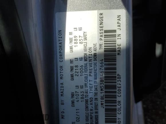 ✅ 2011 Mazda 3 S Grand Touring • VIN: JM1BL1M53B1467664 • Lot: 70940545. Listed on Copart with 74,302 mi. Free auction sales archive from the USA and detailed vehicle history report at DreamBid. Image 12.