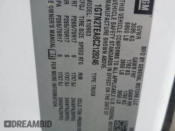 ✅ 2012 GMC Sierra 1500 Work Truck • VIN: 1GTN2TEA8CZ128246 • Лот: 46676955. Опубликован ранее на Copart с пробегом Не указан. Бесплатный доступ к архиву аукционных продаж из США и подробный отчёт об истории автомобиля на DreamBid. Изображение 12.