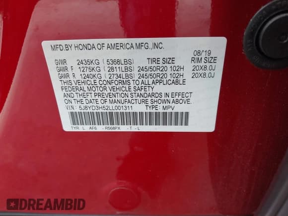 ✅ 2020 Acura MDX Technology • VIN: 5J8YD3H52LL001311 • Лот: 43226322. Опубликован ранее на IAAI с пробегом Не указан. Бесплатный доступ к архиву аукционных продаж из США и подробный отчёт об истории автомобиля на DreamBid. Изображение 9.