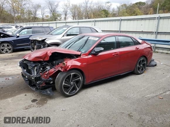 ✅ 2023 Hyundai Elantra N Line • VIN: KMHLR4AFXPU480009 • Lot: 86874635. Listed on Copart with 41,362 mi. Free auction sales archive from the USA and detailed vehicle history report at DreamBid. Image 1.