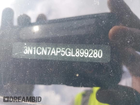 ✅ 2016 Nissan Versa S • VIN: 3N1CN7AP5GL899280 • Lot: 42482634. Listed on IAAI with 122,059 mi. Free auction sales archive from the USA and detailed vehicle history report at DreamBid. Image 9.