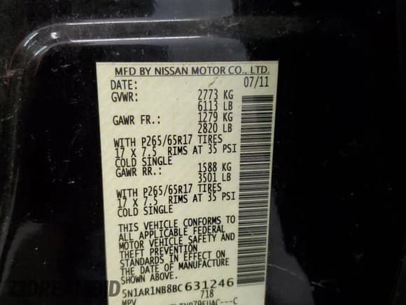 ✅ 2011 Nissan Pathfinder LE • VIN: 5N1AR1NB8BC631246 • Lot: 91797245. Wystawiony na Copart z przebiegiem Nie podano. Bezpłatny archiwum sprzedaży aukcyjnych z USA i szczegółowy raport historii pojazdu na DreamBid. Zdjęcie 14.