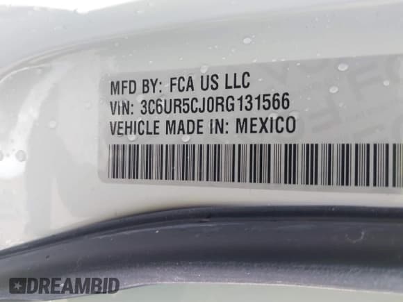 ✅ 2024 Ram 2500 Tradesman • VIN: 3C6UR5CJ0RG131566 • Lot: 42231132. Wystawiony na IAAI z przebiegiem 3 868 mil. Bezpłatny archiwum sprzedaży aukcyjnych z USA i szczegółowy raport historii pojazdu na DreamBid. Zdjęcie 9.