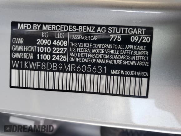 ✅ 2021 Mercedes-Benz C 300 • VIN: W1KWF8DB9MR605631 • Lot: 42355085. Wystawiony na Copart z przebiegiem Nie podano. Bezpłatny archiwum sprzedaży aukcyjnych z USA i szczegółowy raport historii pojazdu na DreamBid. Zdjęcie 12.