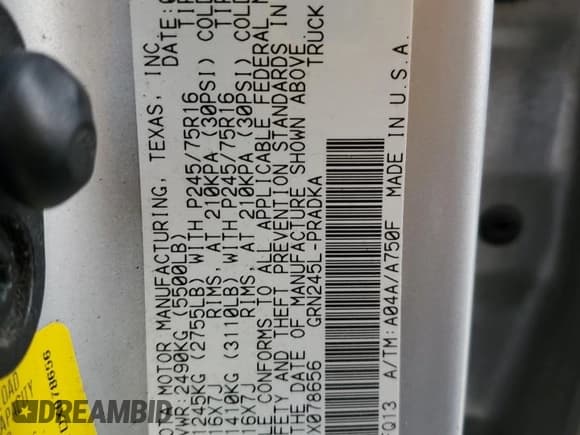 ✅ 2013 Toyota Tacoma • VIN: 5TFLU4EN7DX078656 • Lot: 91810805. Wystawiony na Copart z przebiegiem Nie podano. Bezpłatny archiwum sprzedaży aukcyjnych z USA i szczegółowy raport historii pojazdu na DreamBid. Zdjęcie 12.