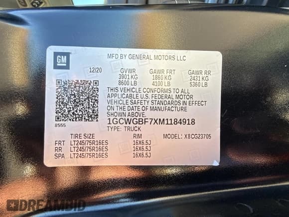 ✅ 2021 Chevrolet Express Cargo • VIN: 1GCWGBF7XM1184918 • Lot: 68499275. Listed on Copart with 81,114 mi. Free auction sales archive from the USA and detailed vehicle history report at DreamBid. Image 10.