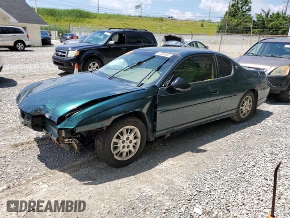✅ 2002 Chevrolet Monte Carlo LS • VIN: 2G1WW12E029184672 • Lot: 63994855. Listed on Copart with 68,850 mi. Free auction sales archive from the USA and detailed vehicle history report at DreamBid. Image 1.