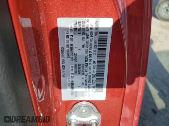 ✅ 2019 Mazda MX-5 Miata Club • VIN: JM1NDAL77K0311548 • Lot: 64486855. Listed on Copart with Not provided. Free auction sales archive from the USA and detailed vehicle history report at DreamBid. Image 12.