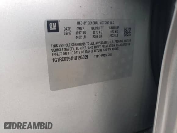 2017 Chevrolet Volt LT с VIN 1G1RC6S54HU195009, выставлен на аукционе Copart как лот 62396212 с пробегом 44 669 миль миль и . История ставок и продаж доступна на DreamBid. Изображение 10.