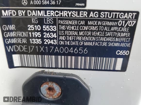 ✅ 2007 Mercedes-Benz CL 550 • VIN: WDDEJ71X17A004656 • Lot: 70089005. Wystawiony na Copart z przebiegiem Nie podano. Bezpłatny archiwum sprzedaży aukcyjnych z USA i szczegółowy raport historii pojazdu na DreamBid. Zdjęcie 12.