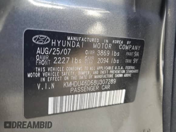 ✅ 2008 Hyundai Elantra GLS • VIN: KMHDU46D68U307289 • Lot: 70672064. Wystawiony na Copart z przebiegiem 202 551 mil mil. Skorzystaj z bezpłatnego archiwum sprzedaży aukcyjnych z USA i zobacz szczegółowy raport historii pojazdu na DreamBid. Zdjęcie 12.