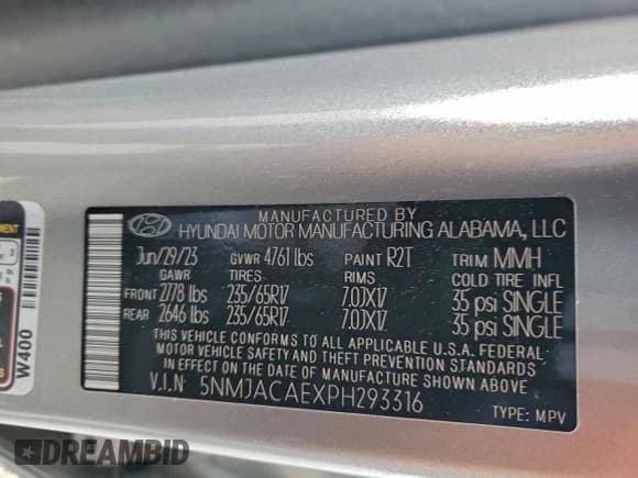 ✅ 2023 Hyundai Tucson SE • VIN: 5NMJACAEXPH293316 • Лот: 95410015. Опубликован ранее на Copart с пробегом 10 550 миль. Бесплатный доступ к архиву аукционных продаж из США и подробный отчёт об истории автомобиля на DreamBid. Изображение 13.