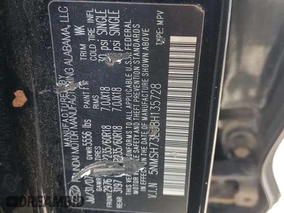 ✅ 2008 Hyundai Santa Fe SE • VIN: 5NMSH73E38H135728 • Lot: 76550274. Listed on Copart with 218,212 mi. Free auction sales archive from the USA and detailed vehicle history report at DreamBid. Image 13.