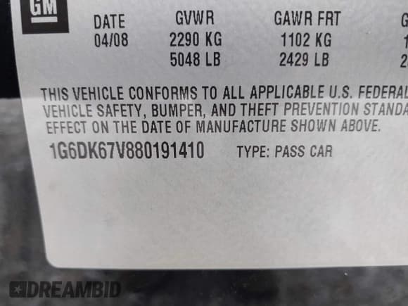 ✅ 2008 Cadillac STS RWD • VIN: 1G6DK67V880191410 • Лот: 42619392. Опубликован ранее на IAAI с пробегом 240 191 миль. Бесплатный доступ к архиву аукционных продаж из США и подробный отчёт об истории автомобиля на DreamBid. Изображение 9.