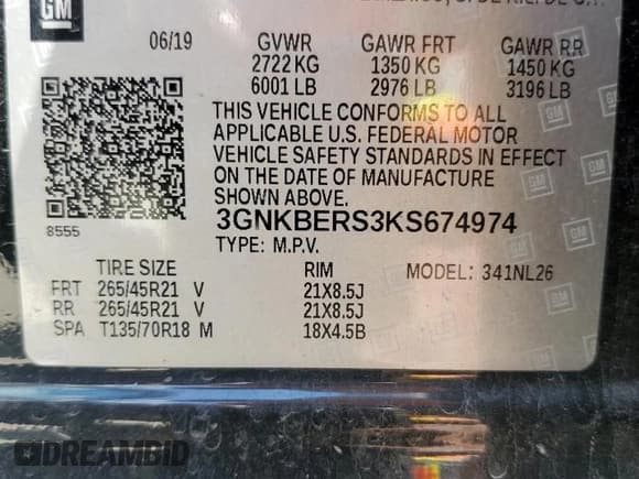 ✅ 2019 Chevrolet Blazer RS • VIN: 3GNKBERS3KS674974 • Lot: 86294655. Listed on Copart with 85,066 mi. Free auction sales archive from the USA and detailed vehicle history report at DreamBid. Image 13.