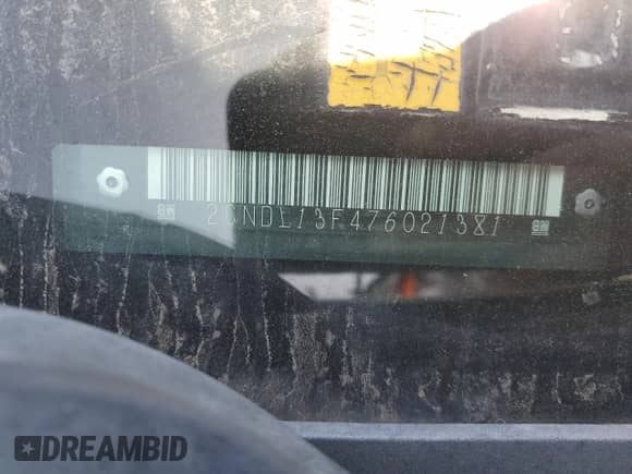 2007 Chevrolet Equinox LS with VIN 2CNDL13F476021381, listed as a Copart auction lot 57371284 with 313,280 mi miles and Salvage title. Bid and sale history available at DreamBid. Image 12.