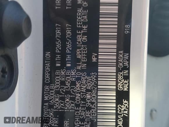 ✅ 2024 Toyota 4Runner TRD Off Road Premium • VIN: JTERU5JR0R6275993 • Lot: 86311155. Listed on Copart with 18,627 mi. Free auction sales archive from the USA and detailed vehicle history report at DreamBid. Image 13.