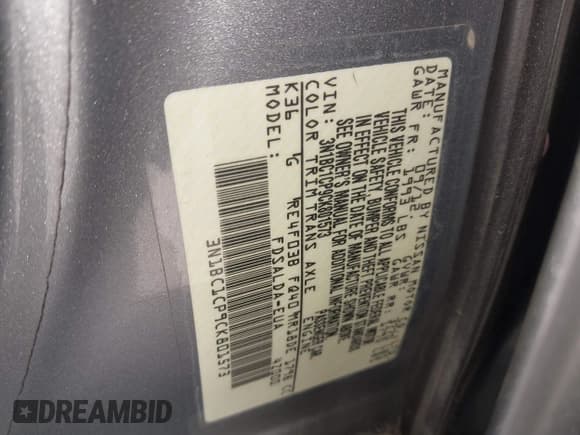 ✅ 2012 Nissan Versa S • VIN: 3N1BC1CP9CK801573 • Lot: 43251441. Listed on IAAI with 136,411 mi. Free auction sales archive from the USA and detailed vehicle history report at DreamBid. Image 9.