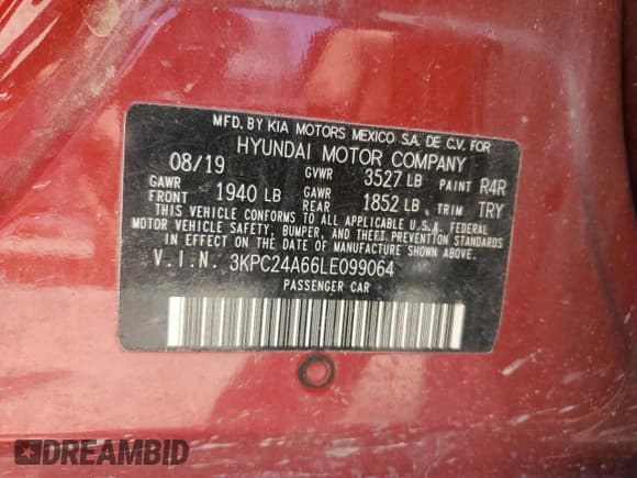 ✅ 2020 Hyundai Accent SE • VIN: 3KPC24A66LE099064 • Лот: 64028774. Опубликован ранее на Copart с пробегом 106 168 миль. Бесплатный доступ к архиву аукционных продаж из США и подробный отчёт об истории автомобиля на DreamBid. Изображение 13.