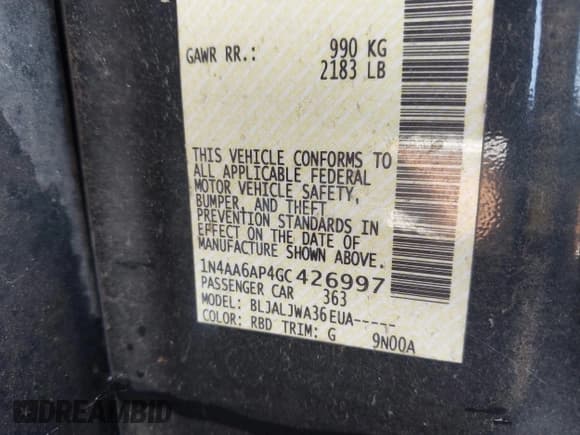 ✅ 2016 Nissan Maxima SL • VIN: 1N4AA6AP4GC426997 • Lot: 42324146. Wystawiony na IAAI z przebiegiem 209 127 mil. Bezpłatny archiwum sprzedaży aukcyjnych z USA i szczegółowy raport historii pojazdu na DreamBid. Zdjęcie 9.