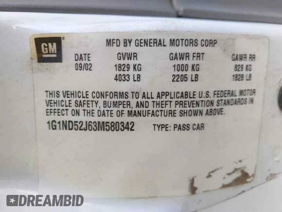 2003 Chevrolet Malibu z VIN 1G1ND52J63M580342, wystawiony jako IAAI lot #41275300 z przebiegiem 156 346 mil mil oraz . Historia ofert i sprzedaży dostępna na DreamBid. Obrazek 9.