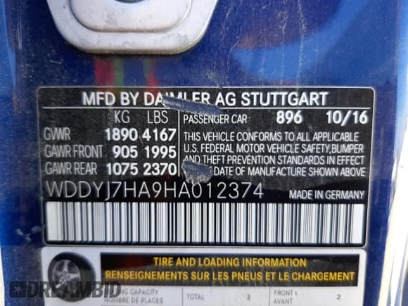 ✅ 2017 Mercedes-Benz AMG GT AMG GT • VIN: WDDYJ7HA9HA012374 • Лот: 68037842. Опубликован ранее на Copart с пробегом Не указан. Бесплатный доступ к архиву аукционных продаж из США и подробный отчёт об истории автомобиля на DreamBid. Изображение 12.