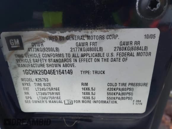 ✅ 2006 Chevrolet Silverado 2500HD LT2 • VIN: 1GCHK29D46E164149 • Лот: 43762921. Опубликован ранее на IAAI с пробегом 383 992 миль. Бесплатный доступ к архиву аукционных продаж из США и подробный отчёт об истории автомобиля на DreamBid. Изображение 9.