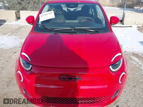 ✅ 2024 FIAT 500e INSPI(RED) • VIN: ZFAFFAA46RX213143 • Lot: 41101312. Listed on IAAI with 4,254 mi. Free auction sales archive from the USA and detailed vehicle history report at DreamBid. Image 6.