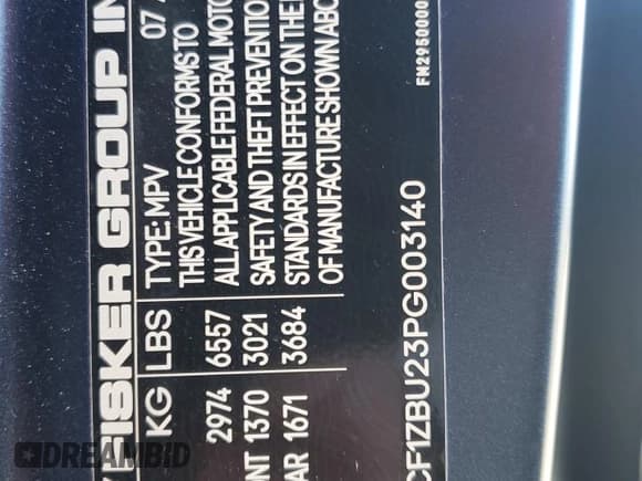 ✅ 2023 Fisker Ocean One • VIN: VCF1ZBU23PG003140 • Лот: 75311674. Опубликован ранее на Copart с пробегом 287 миль. Бесплатный доступ к архиву аукционных продаж из США и подробный отчёт об истории автомобиля на DreamBid. Изображение 12.