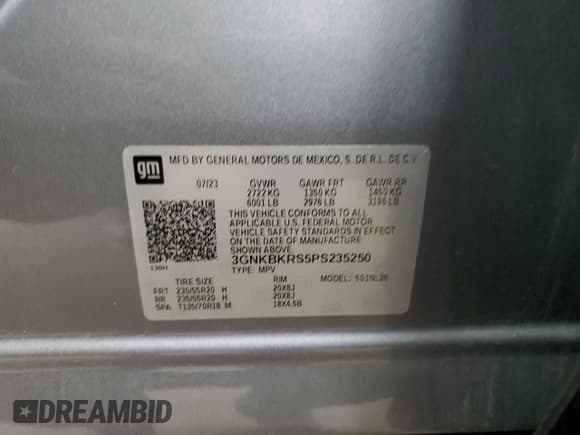 ✅ 2023 Chevrolet Blazer RS • VIN: 3GNKBKRS5PS235250 • Lot: 71215525. Wystawiony na Copart z przebiegiem 38 480 mil. Bezpłatny archiwum sprzedaży aukcyjnych z USA i szczegółowy raport historii pojazdu na DreamBid. Zdjęcie 13.