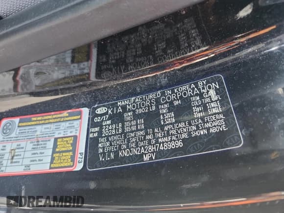 ✅ 2017 Kia Soul • VIN: KNDJN2A28H7489896 • Lot: 65056475. Listed on Copart with 95,111 mi. Free auction sales archive from the USA and detailed vehicle history report at DreamBid. Image 12.