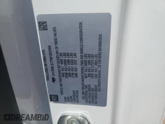 ✅ 2022 Chevrolet Silverado 2500HD Work Truck • VIN: 1GC0WLE77NF302556 • Лот: 66834695. Опубликован ранее на Copart с пробегом 83 601 миль. Бесплатный доступ к архиву аукционных продаж из США и подробный отчёт об истории автомобиля на DreamBid. Изображение 12.