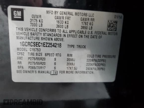✅ 2014 Chevrolet Silverado 1500 LTZ • VIN: 1GCRCSEC1EZ254218 • Лот: 86503024. Опубликован ранее на Copart с пробегом Не указан. Бесплатный доступ к архиву аукционных продаж из США и подробный отчёт об истории автомобиля на DreamBid. Изображение 12.