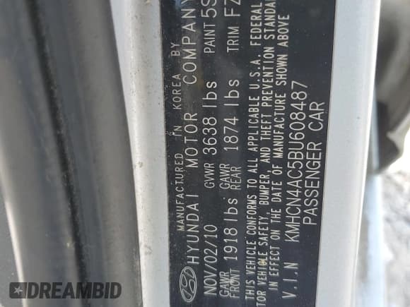 ✅ 2011 Hyundai Accent GLS • VIN: KMHCN4AC5BU608487 • Лот: 62119335. Опубликован ранее на Copart с пробегом 163 353 миль. Бесплатный доступ к архиву аукционных продаж из США и подробный отчёт об истории автомобиля на DreamBid. Изображение 12.