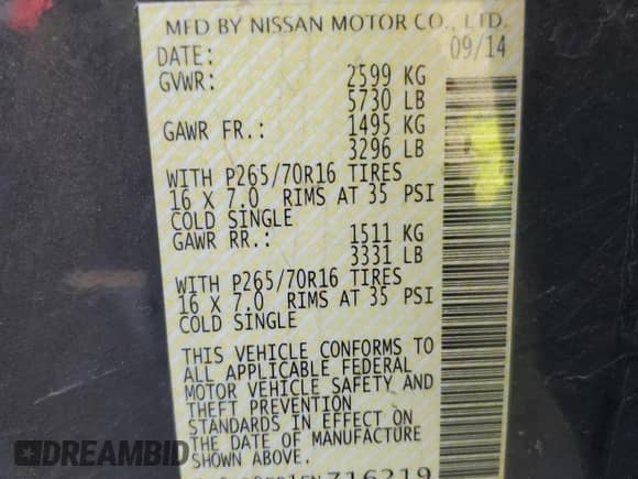2015 Nissan Frontier SV z VIN 1N6AD0ER1FN716219, wystawiony jako Copart lot #89737555 z przebiegiem 97 252 mil mil oraz Szkoda całkowita • Salvage title. Historia ofert i sprzedaży dostępna na DreamBid. Obrazek 12.