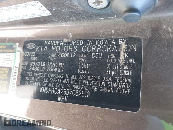 ✅ 2011 Kia Sportage LX • VIN: KNDPBCA26B7062913 • Лот: 38796587. Опубликован ранее на IAAI с пробегом 187 970 миль. Бесплатный доступ к архиву аукционных продаж из США и подробный отчёт об истории автомобиля на DreamBid. Изображение 9.