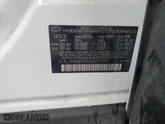 ✅ 2020 Hyundai Santa Fe SEL • VIN: 5NMS33AD0LH251494 • Lot: 77737353. Wystawiony na Copart z przebiegiem 46 265 mil. Bezpłatny archiwum sprzedaży aukcyjnych z USA i szczegółowy raport historii pojazdu na DreamBid. Zdjęcie 12.