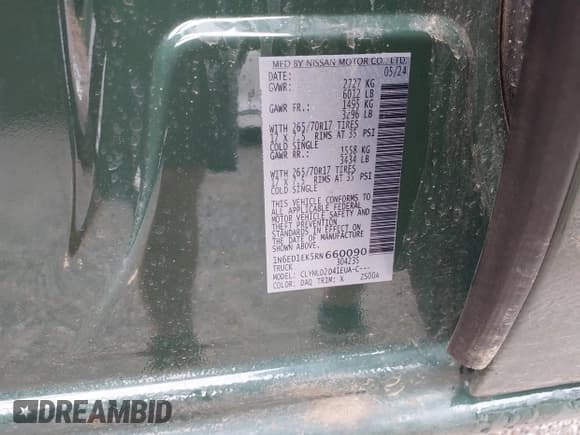 ✅ 2024 Nissan Frontier SV • VIN: 1N6ED1EK5RN660090 • Lot: 42258836. Listed on IAAI with 7,358 mi. Free auction sales archive from the USA and detailed vehicle history report at DreamBid. Image 9.