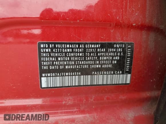 ✅ 2014 Volkswagen Golf • VIN: WVWDB7AJ7EW004594 • Lot: 69915005. Wystawiony na Copart z przebiegiem 92 205 mil. Bezpłatny archiwum sprzedaży aukcyjnych z USA i szczegółowy raport historii pojazdu na DreamBid. Zdjęcie 12.
