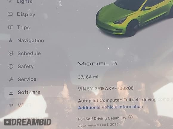 ✅ 2023 Tesla Model 3 • VIN: 5YJ3E1EAXPF708208 • Lot: 41294514. Wystawiony na IAAI z przebiegiem 37 164 mil. Bezpłatny archiwum sprzedaży aukcyjnych z USA i szczegółowy raport historii pojazdu na DreamBid. Zdjęcie 14.